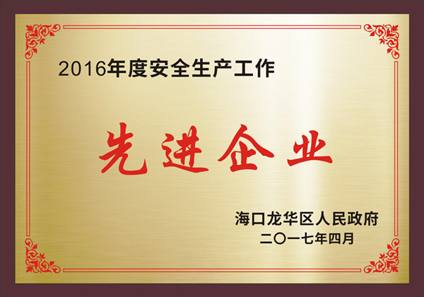  2016年度安全生產(chǎn)工作先進(jìn)企業(yè)